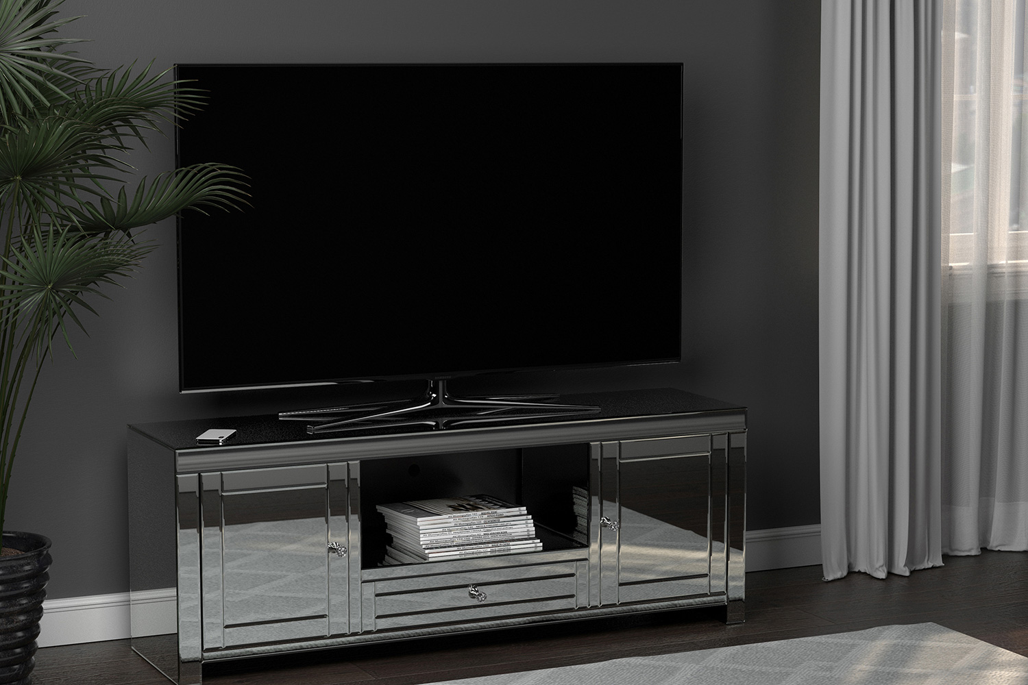 Coaster™ 2-Door TV Console - Silver