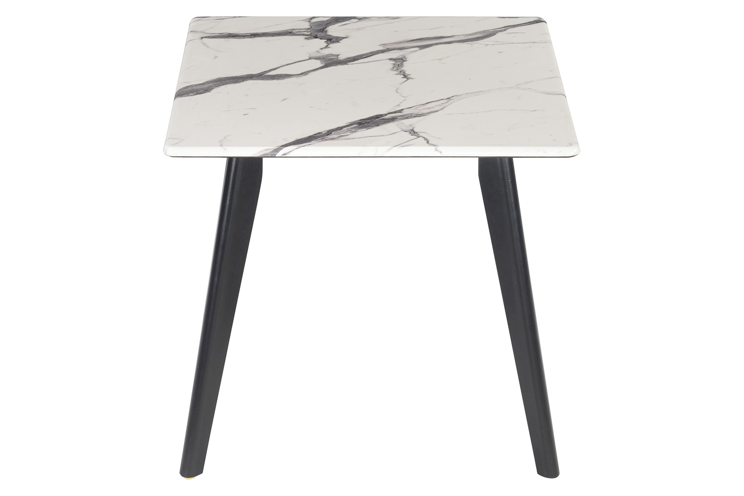 Coaster - Square Faux Marble Top End Table in Black/White