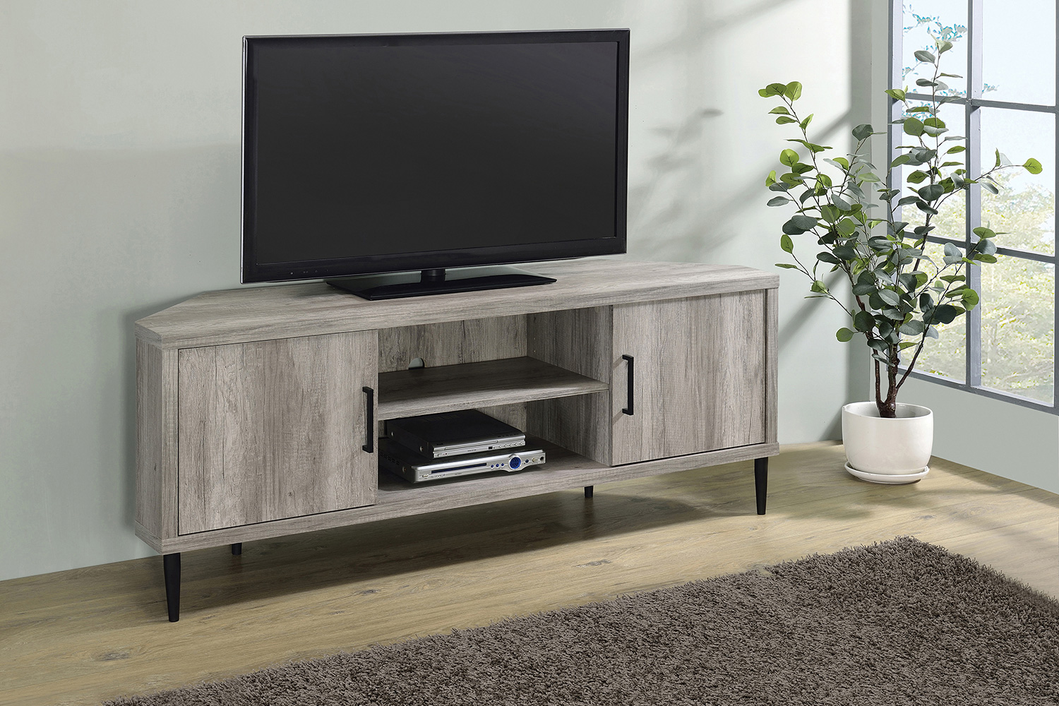 Coaster - 2-Door Storage TV Console in Gray Driftwood