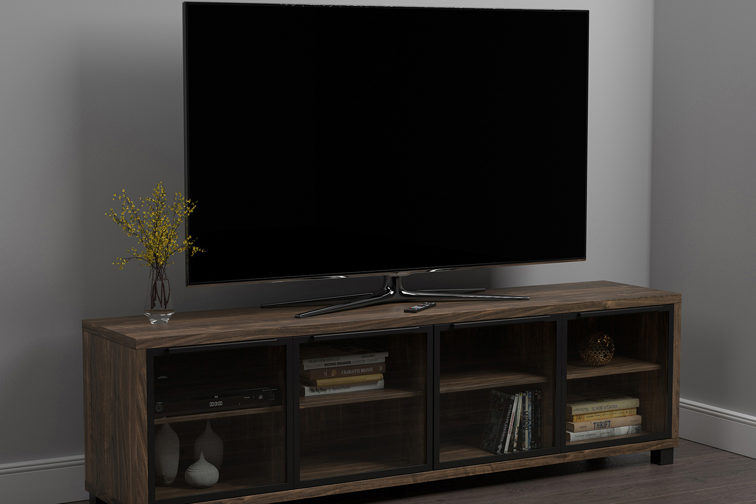 Coaster 4-Door TV Console - Aged Walnut