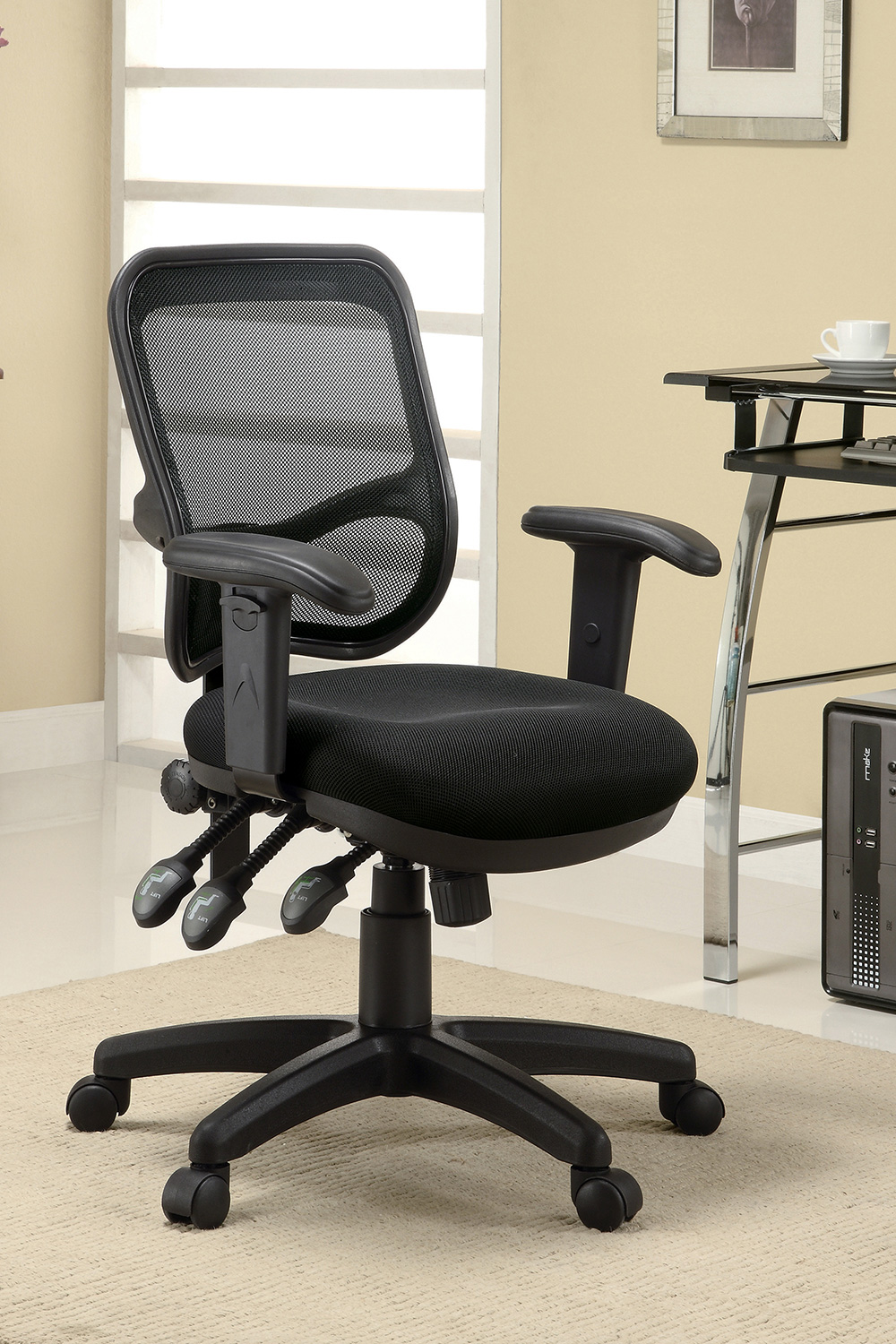 Coaster - Adjustable Height Office Chair 800019 in Black