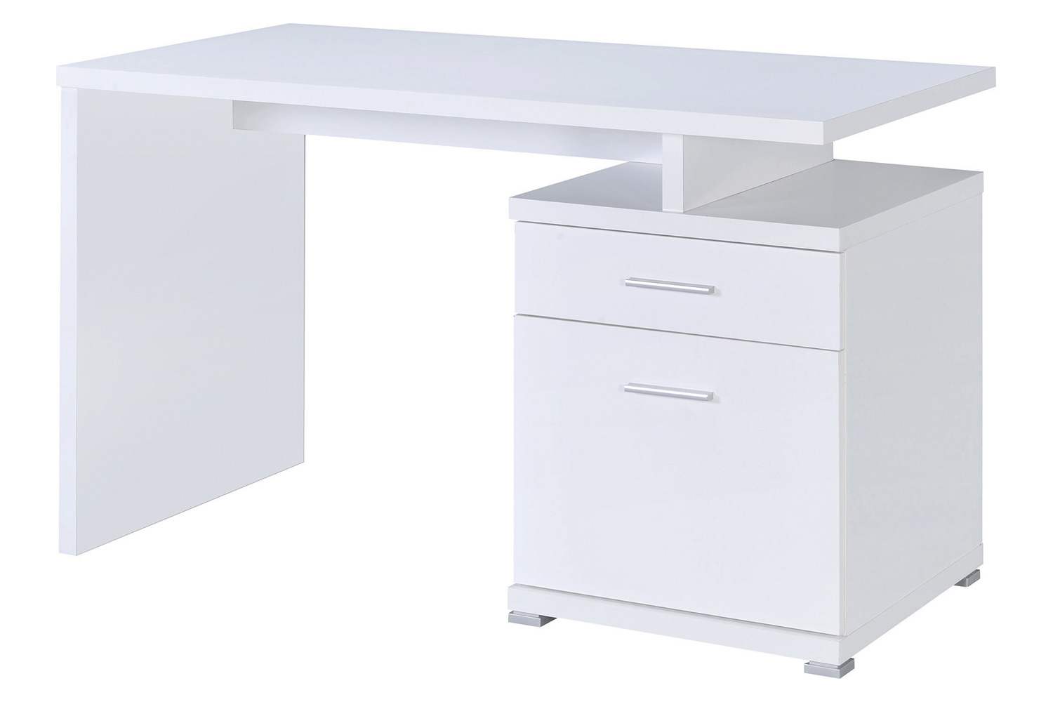 Coaster Irving 2-Drawer Office Desk with Cabinet - White