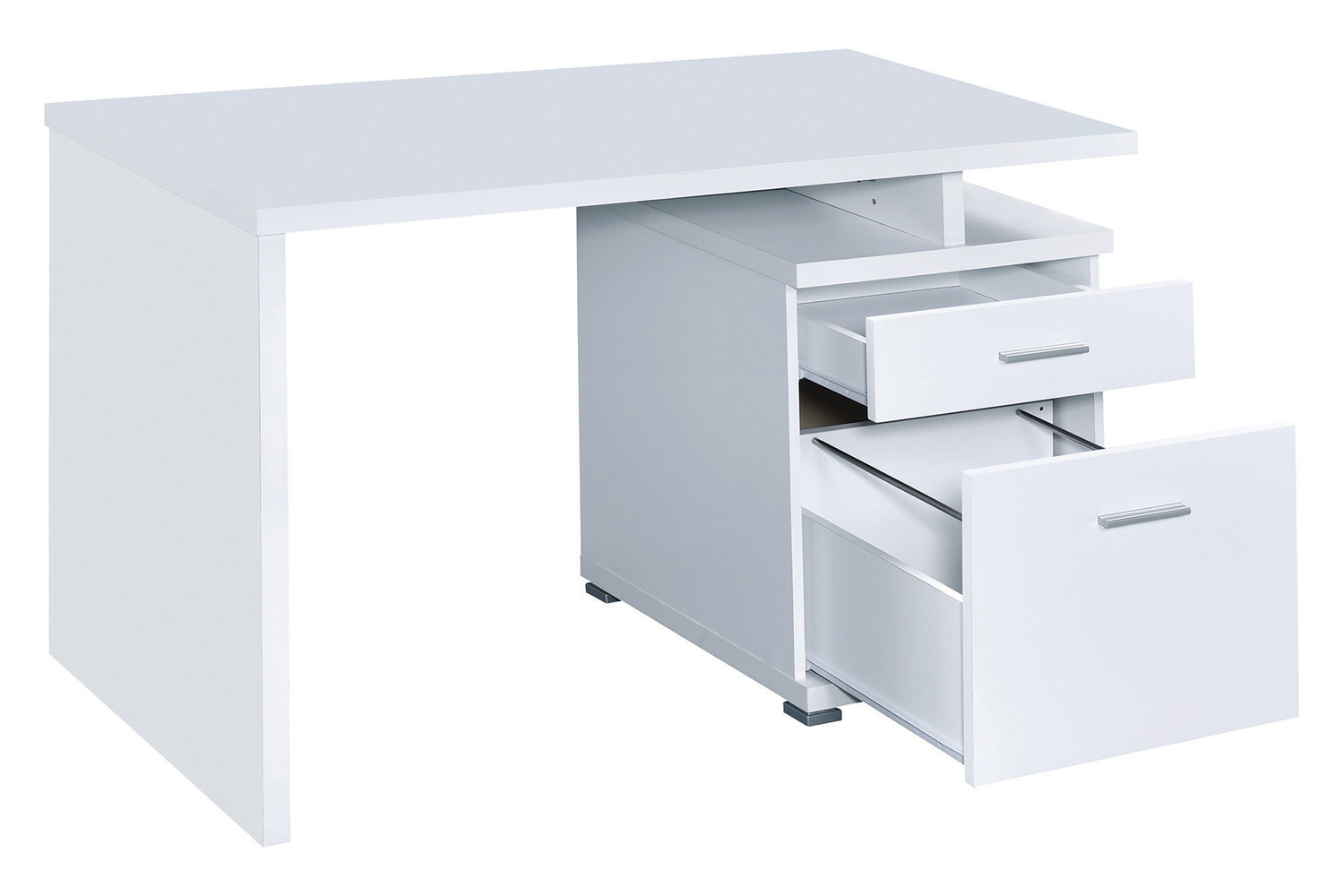 Coaster Irving 2-Drawer Office Desk with Cabinet - White