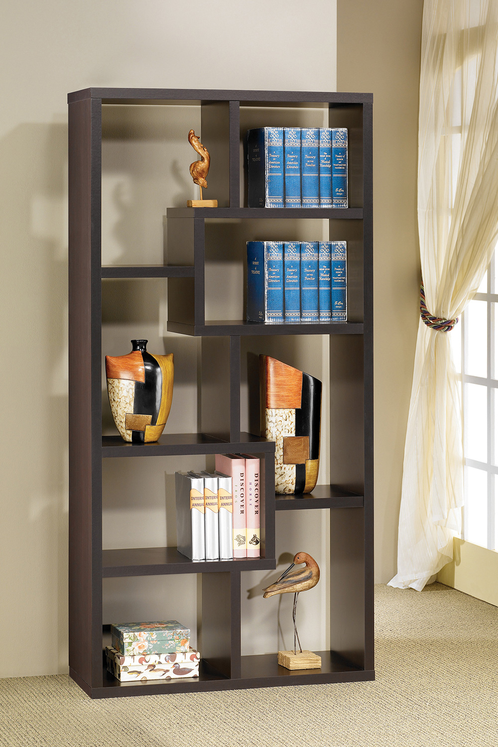 Coaster Theo 10-Shelf Bookcase - Cappuccino