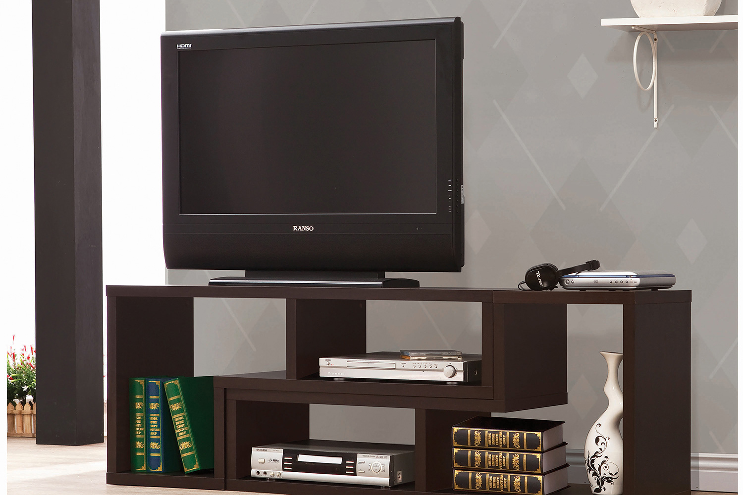 Coaster Velma Convertible TV Console And Bookcase - Cappuccino