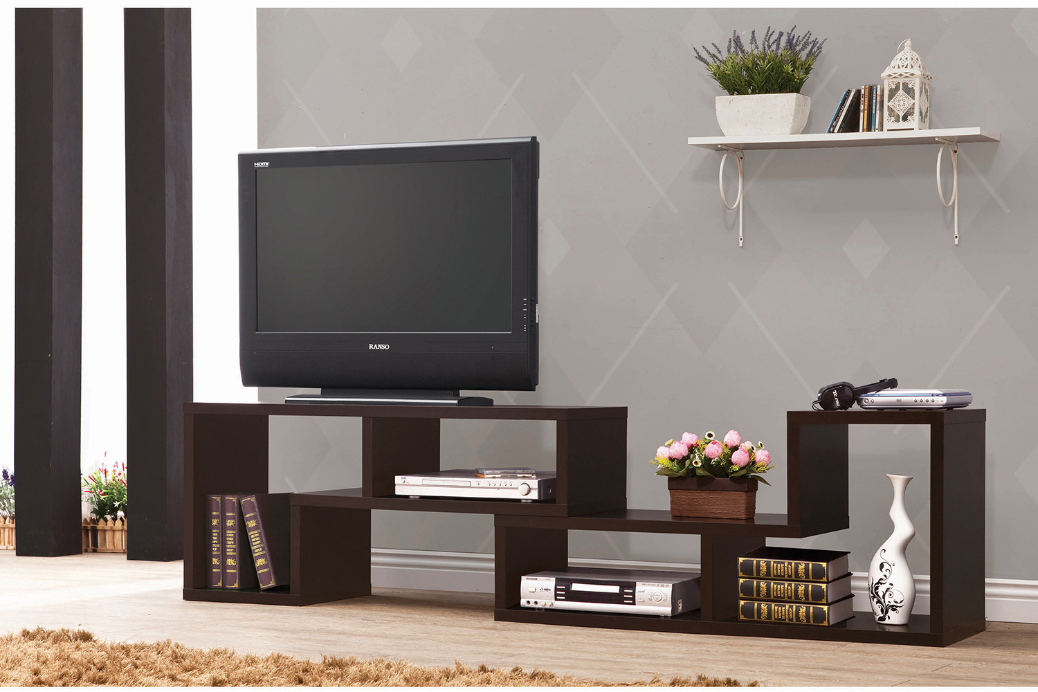 Coaster Velma Convertible TV Console And Bookcase - Cappuccino