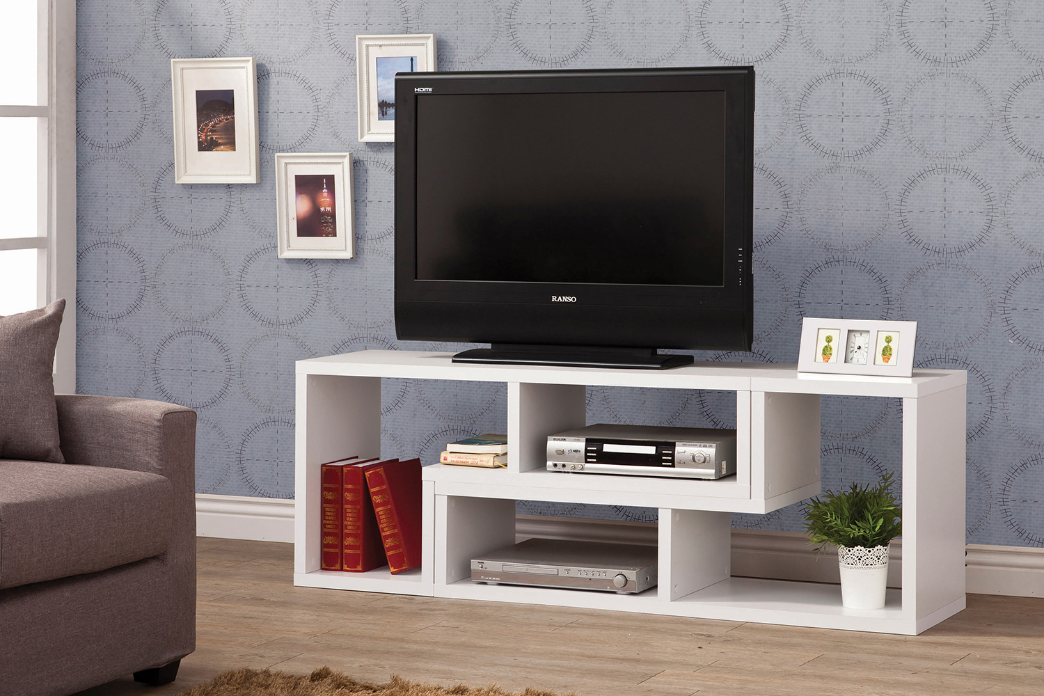 Coaster Velma Convertible TV Console And Bookcase - White