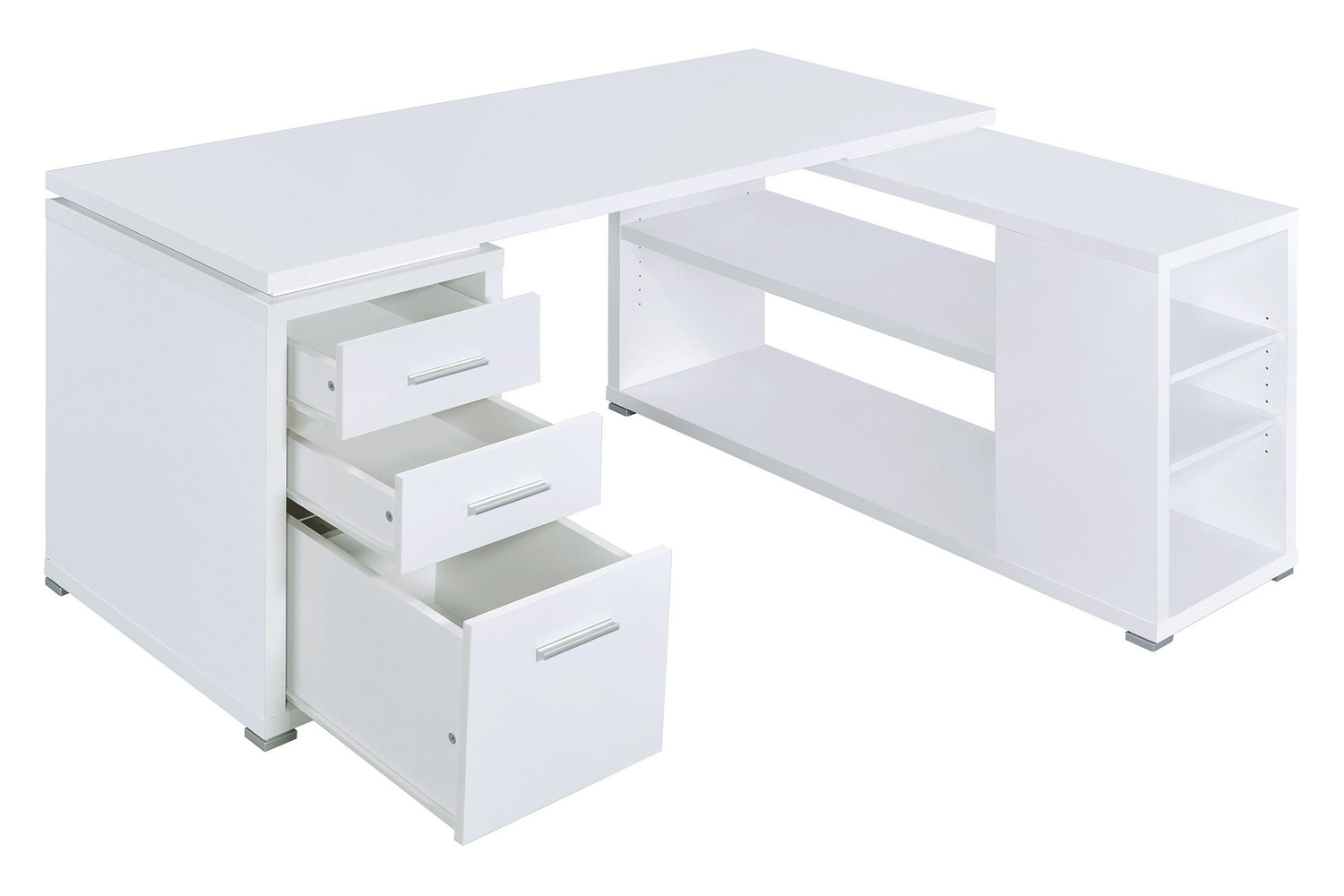 Coaster Yvette L-Shape Office Desk - White