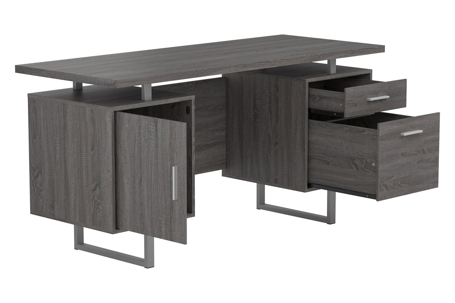 Coaster™ Lawtey Floating Top Office Desk - Weathered Gray