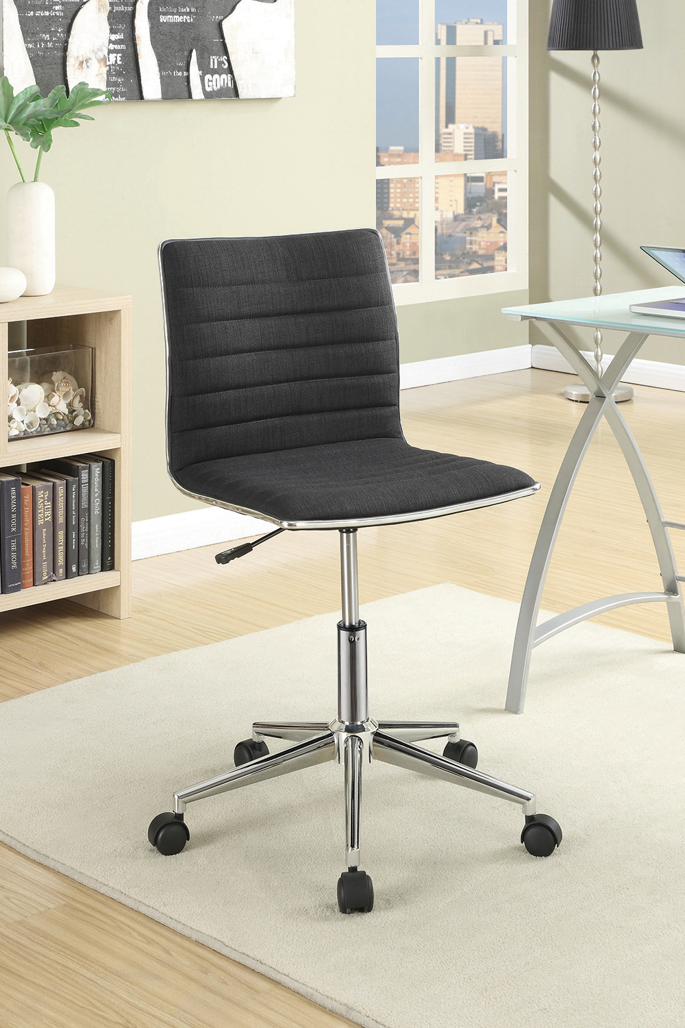 Coaster Adjustable Height Office Chair 800725 - Black/Chrome