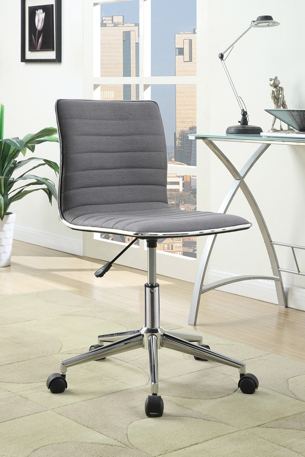 Coaster Adjustable Height Office Chair 800727 - Gray/Chrome