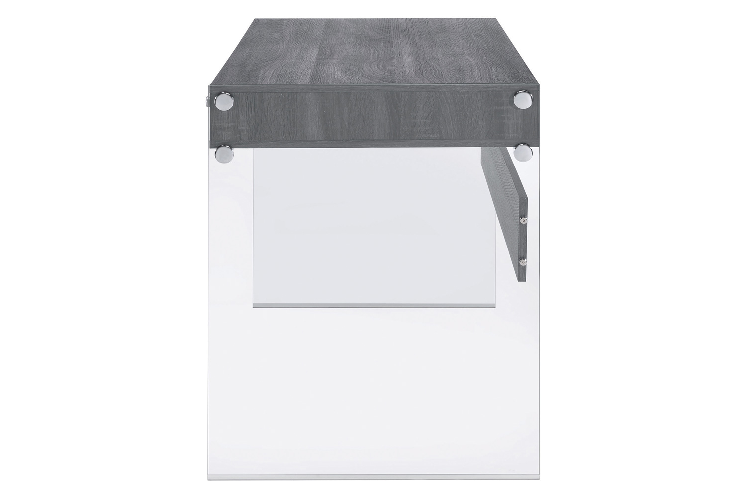 Coaster Dobrev 2-Drawer Writing Desk - Weathered Gray/Clear