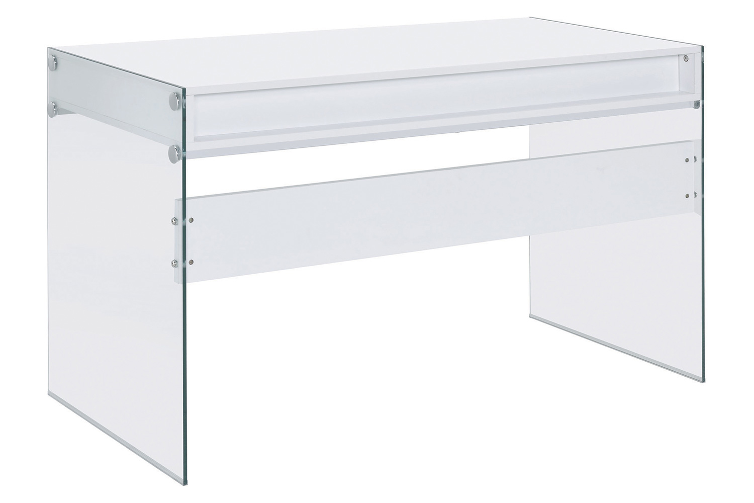 Coaster Dobrev 2-Drawer Writing Desk - Glossy White/Clear