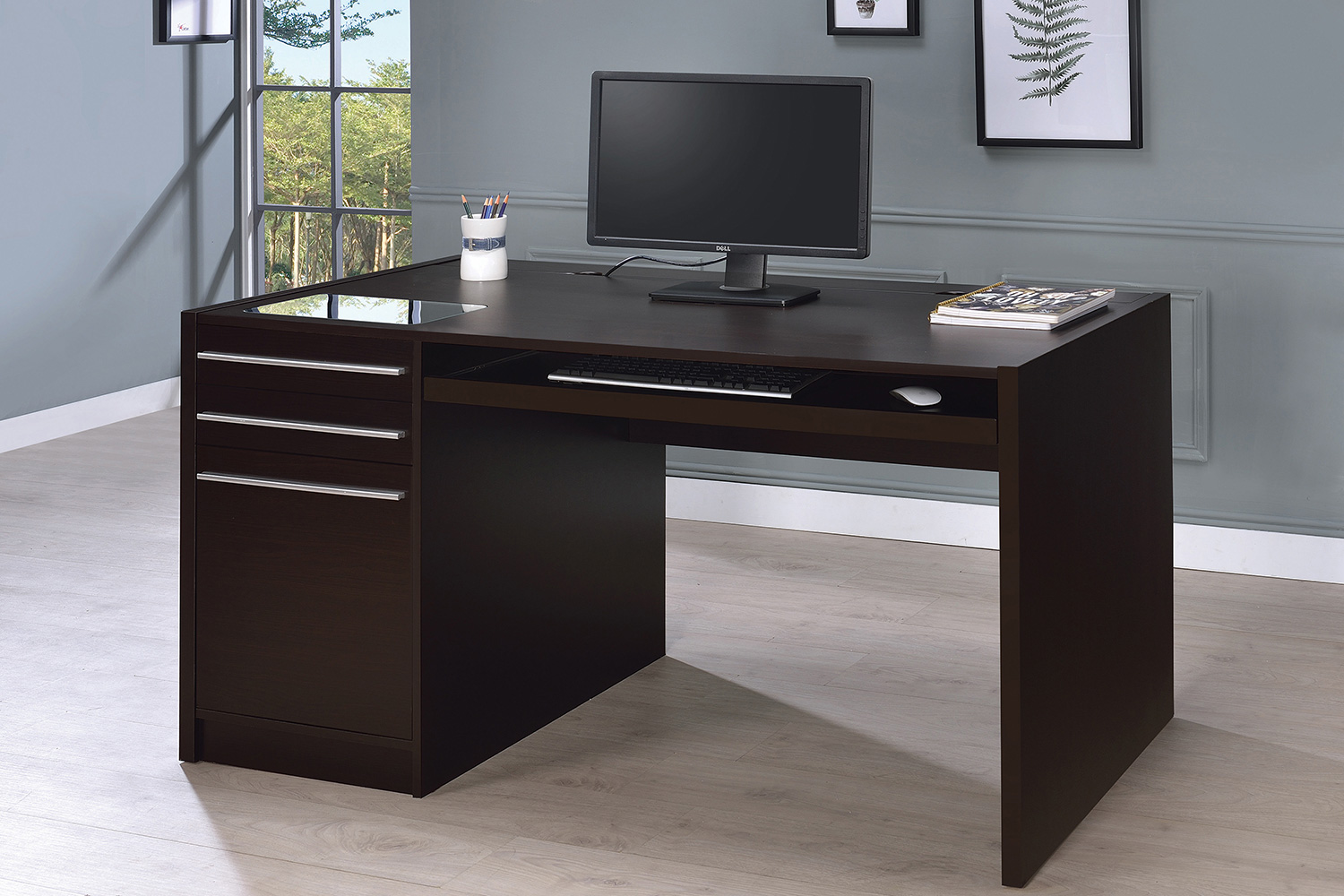 Coaster - Halston 3-Drawer Connect-It Office Desk in Cappuccino