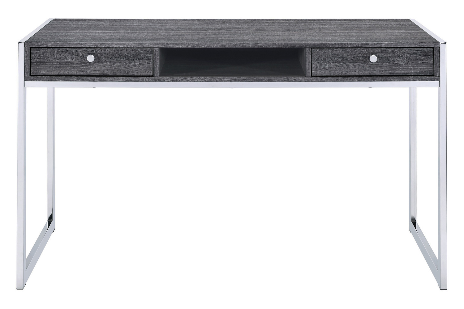 Coaster - Wallice 2-Drawer Writing Desk in Weathered Gray/Chrome