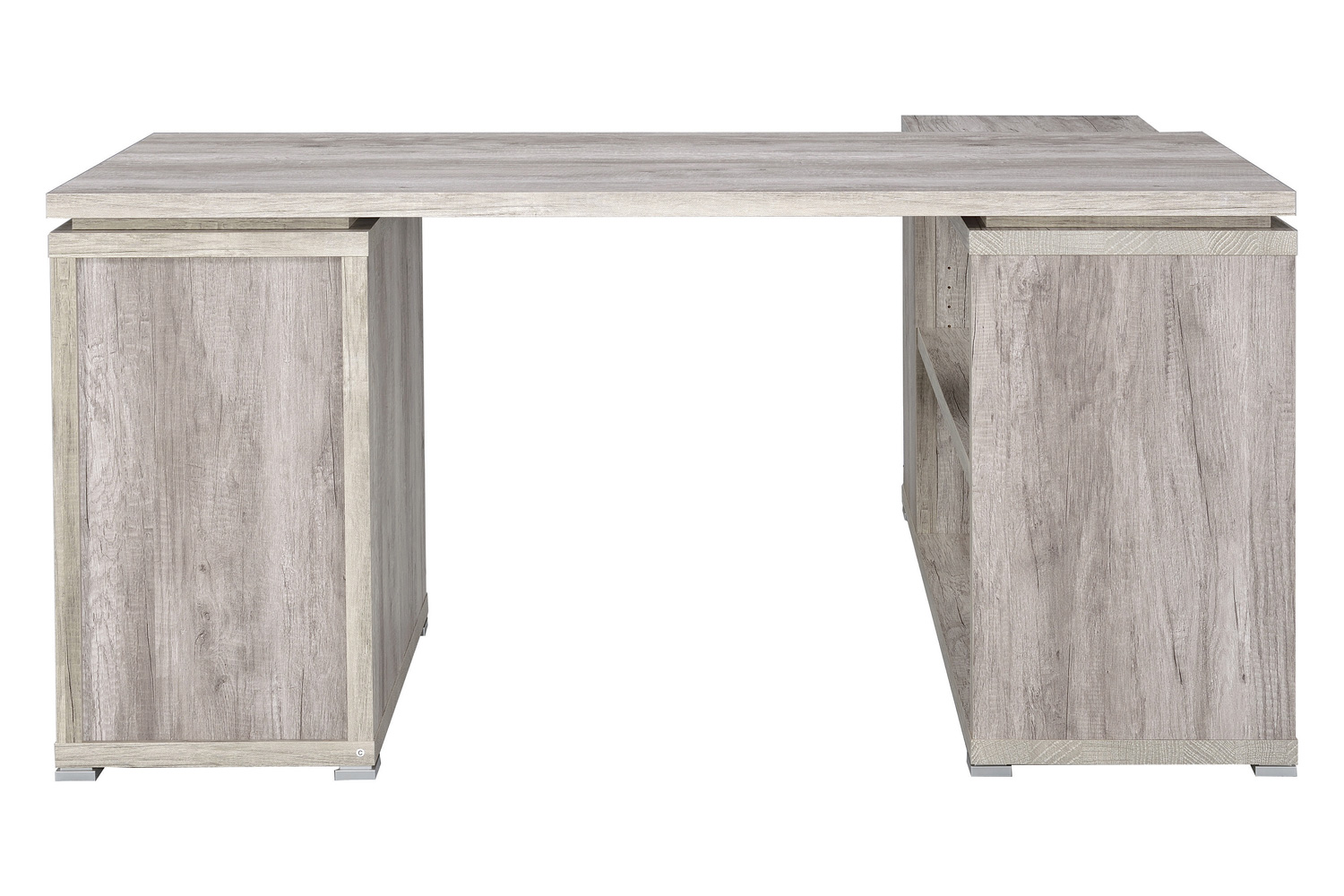 Coaster Yvette L-Shape Office Desk - Gray Driftwood