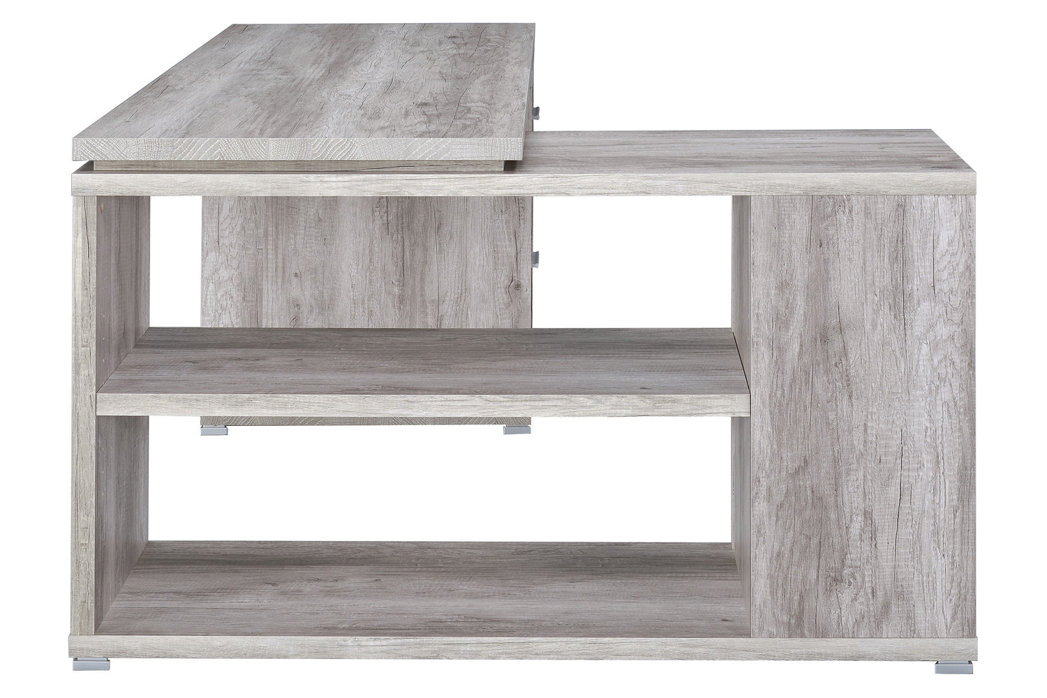 Coaster Yvette L-Shape Office Desk - Gray Driftwood