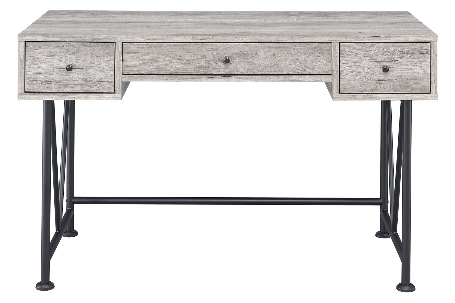 Coaster Analiese 3-Drawer Writing Desk - Gray Driftwood/Black