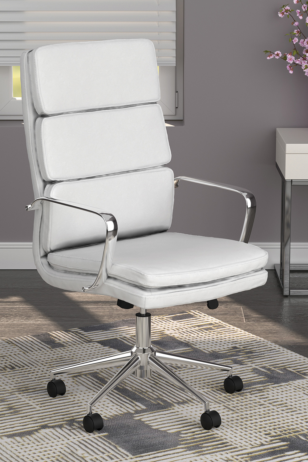 Coaster High Back Upholstered Office Chair - White