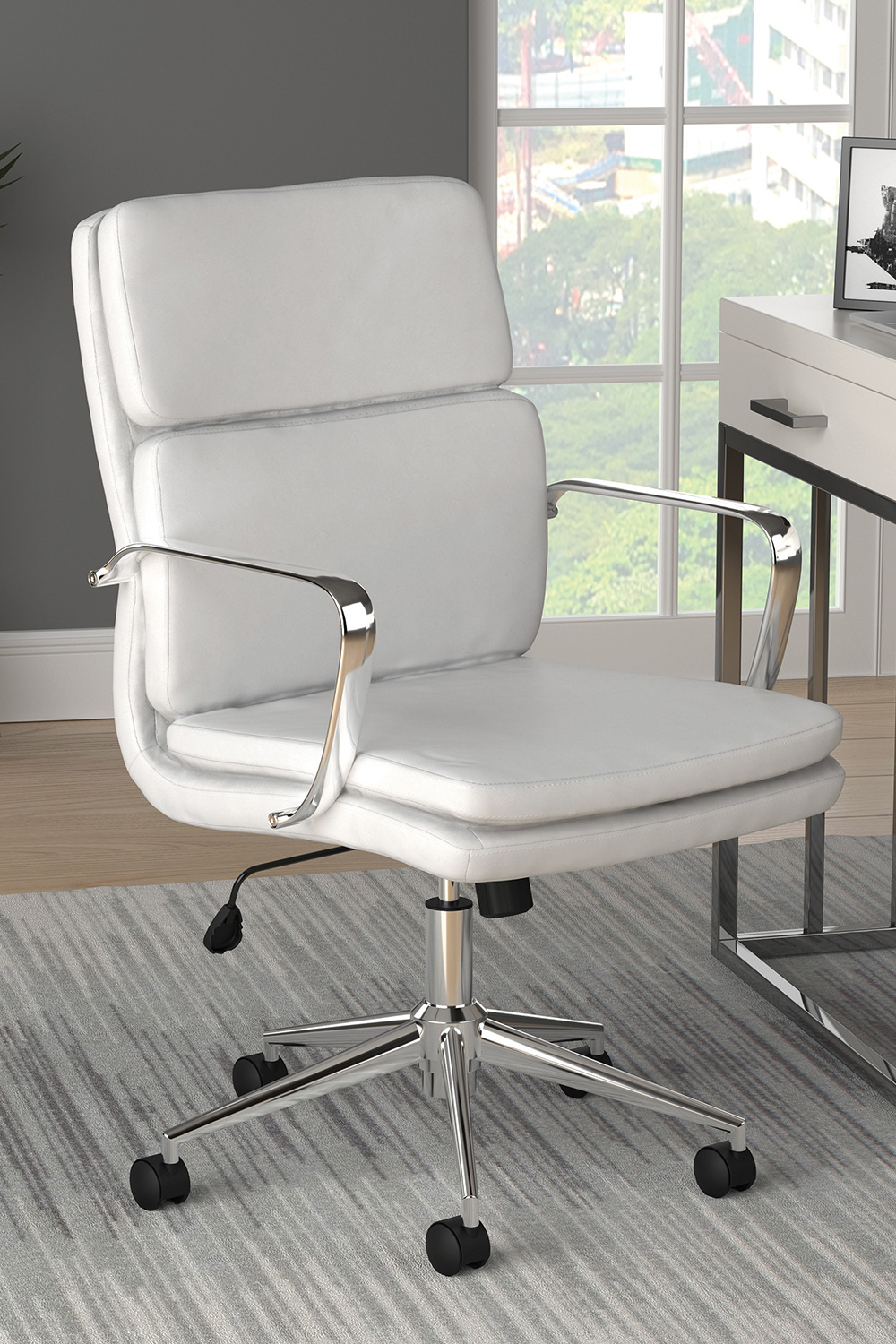 Coaster Standard Back Upholstered Office Chair - White