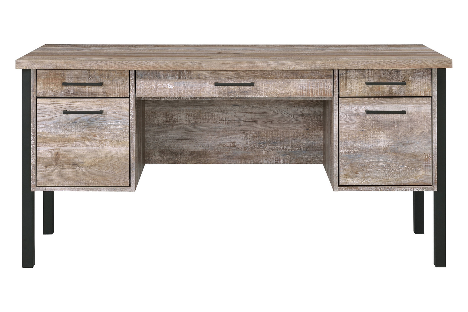 Coaster - Samson 4-Drawer Office Desk in Weathered Oak