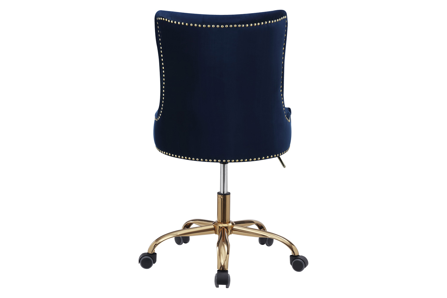 Coaster - Upholstered Office Chair With Nailhead in Blue/Brass