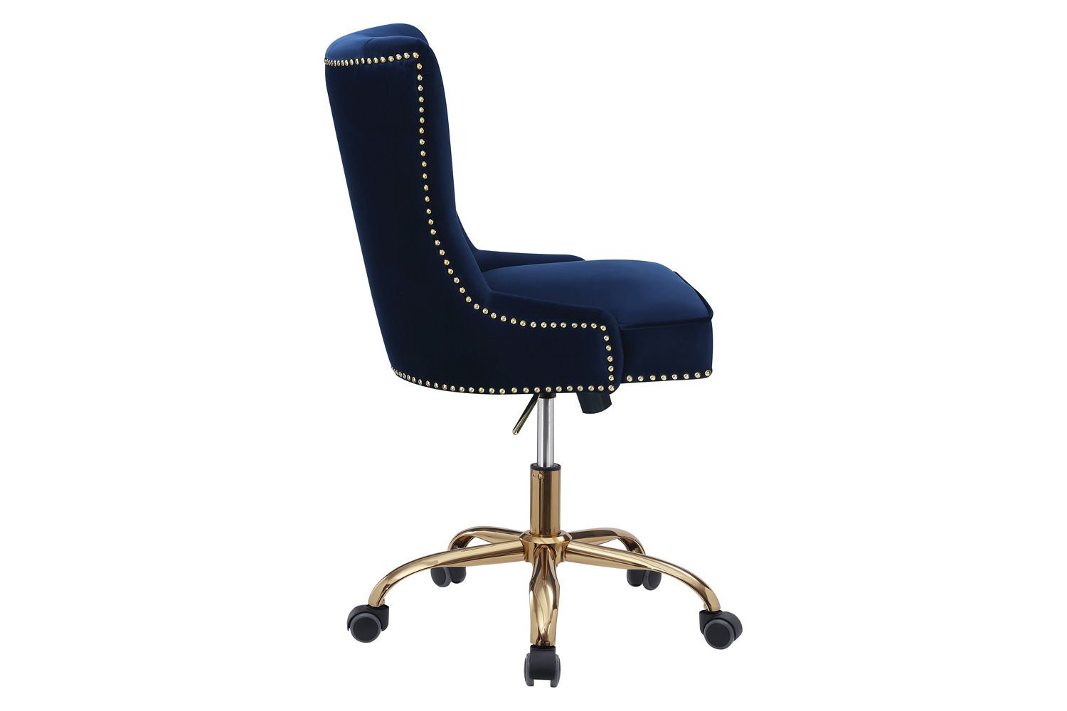 Coaster - Upholstered Office Chair With Nailhead in Blue/Brass