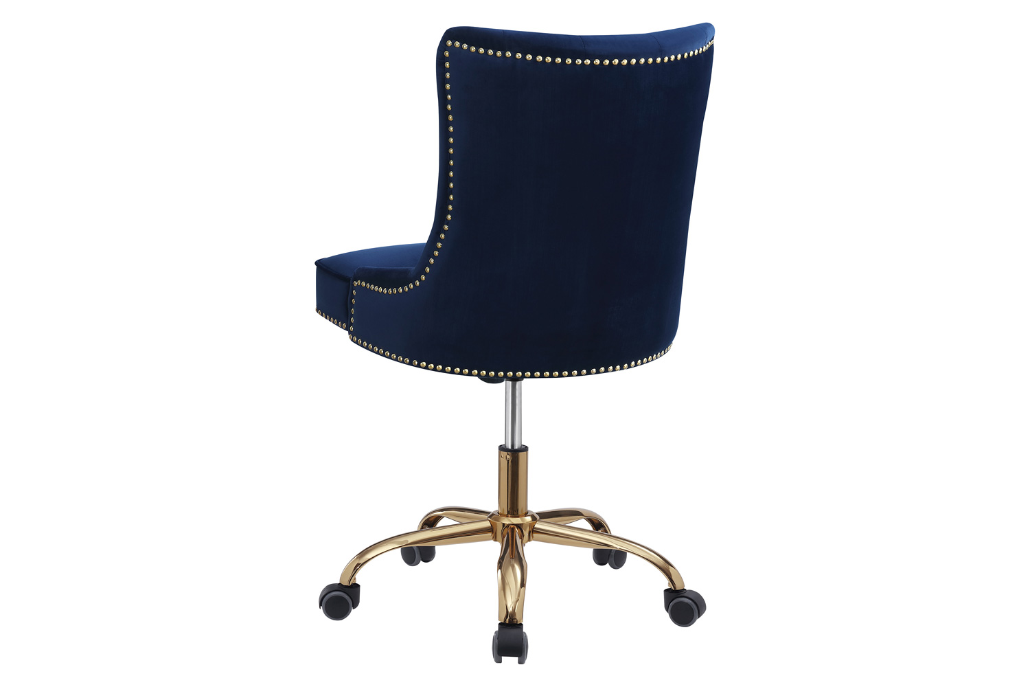 Coaster - Upholstered Office Chair With Nailhead in Blue/Brass