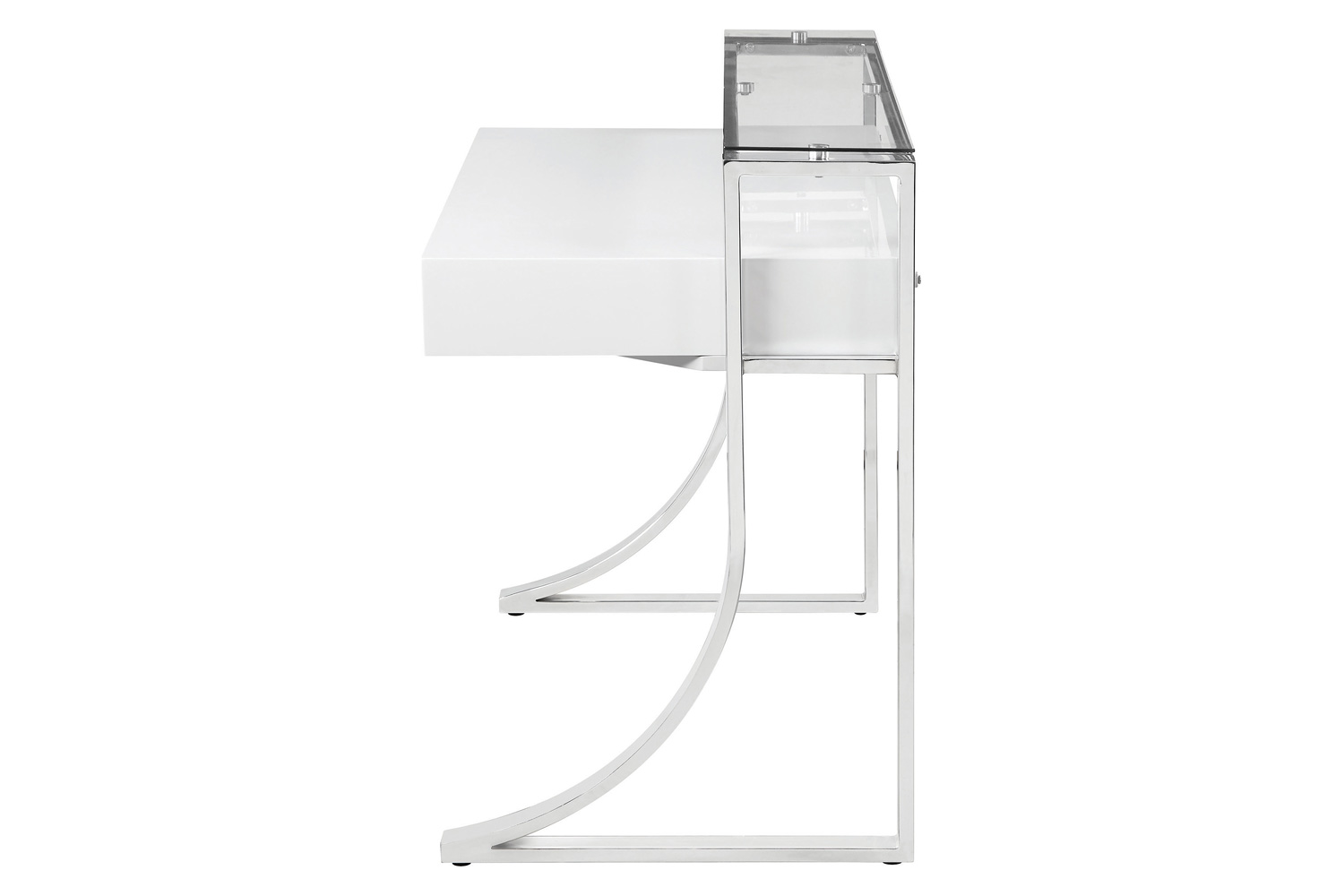 Coaster - Gemma 2-Drawer Writing Desk in Glossy White/Chrome