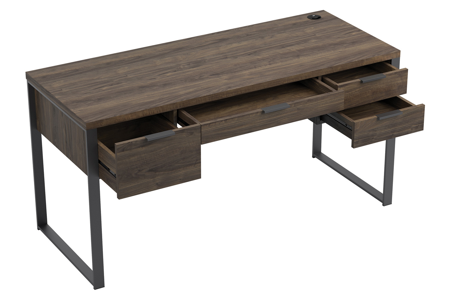 Coaster - Pattinson 4-Drawer Writing Desk in Aged Walnut/Gunmetal