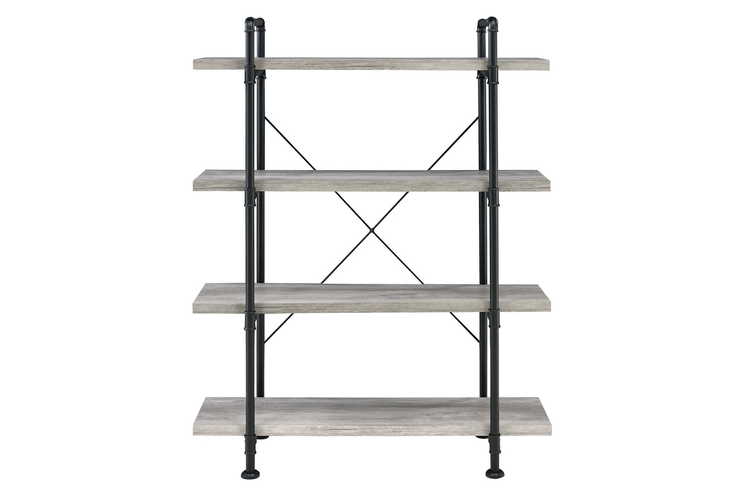 Coaster - Delray 4-Tier Open Shelving Bookcase in Gray Driftwood/Black