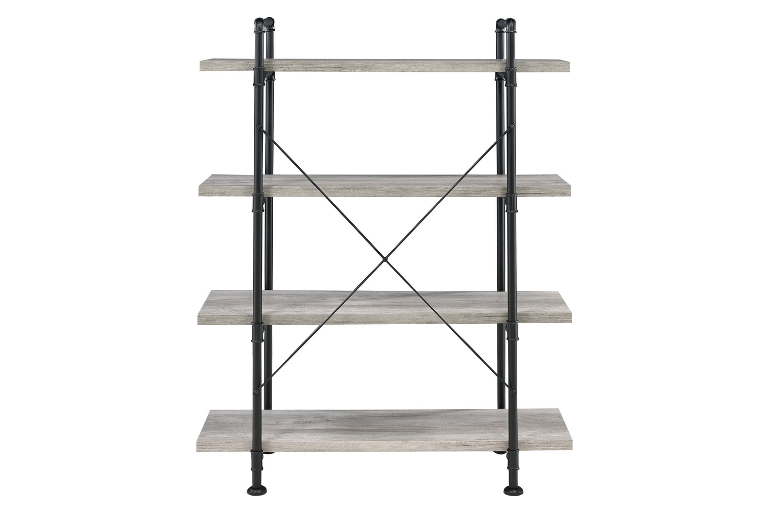 Coaster - Delray 4-Tier Open Shelving Bookcase in Gray Driftwood/Black