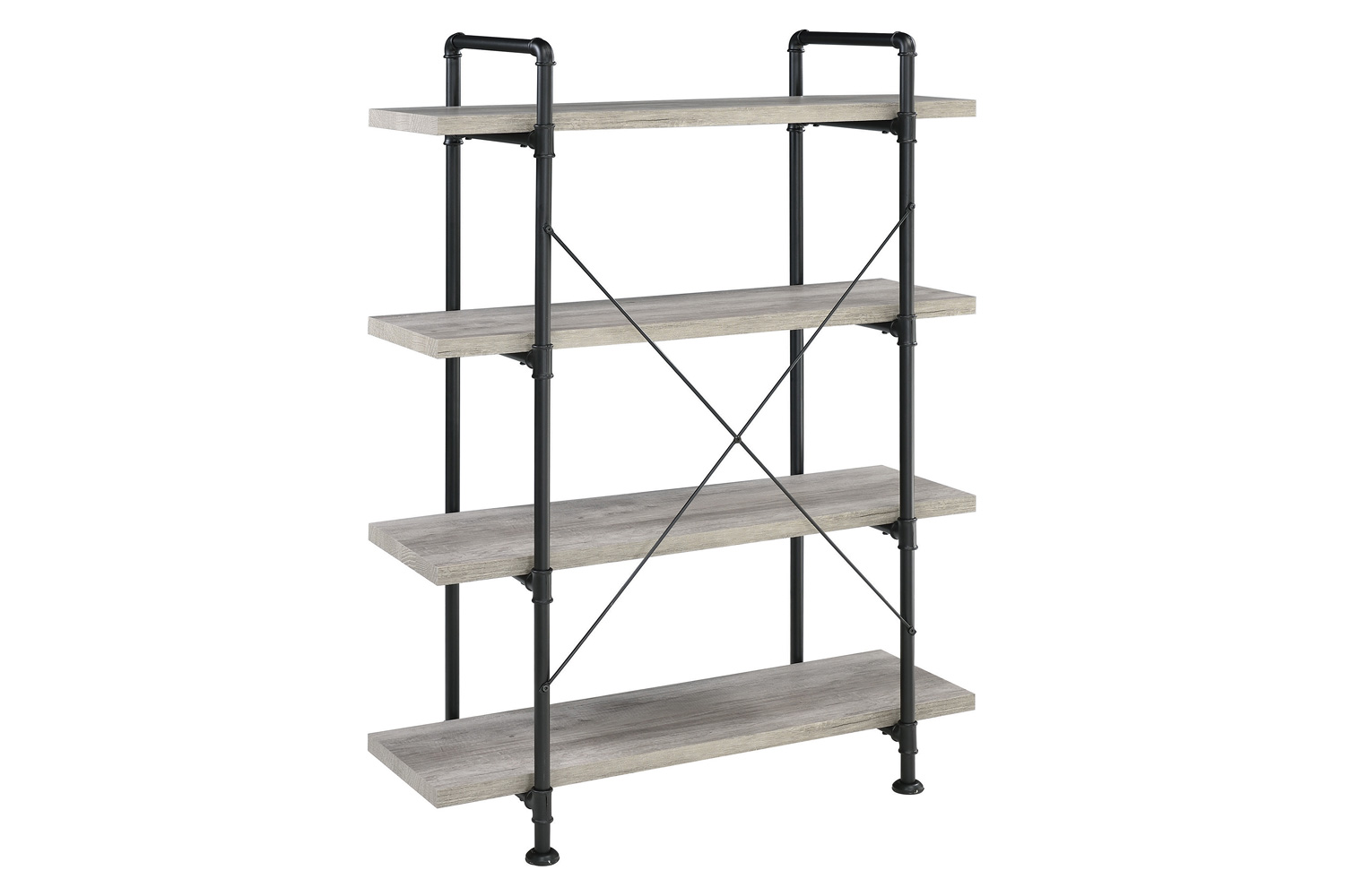 Coaster - Delray 4-Tier Open Shelving Bookcase in Gray Driftwood/Black