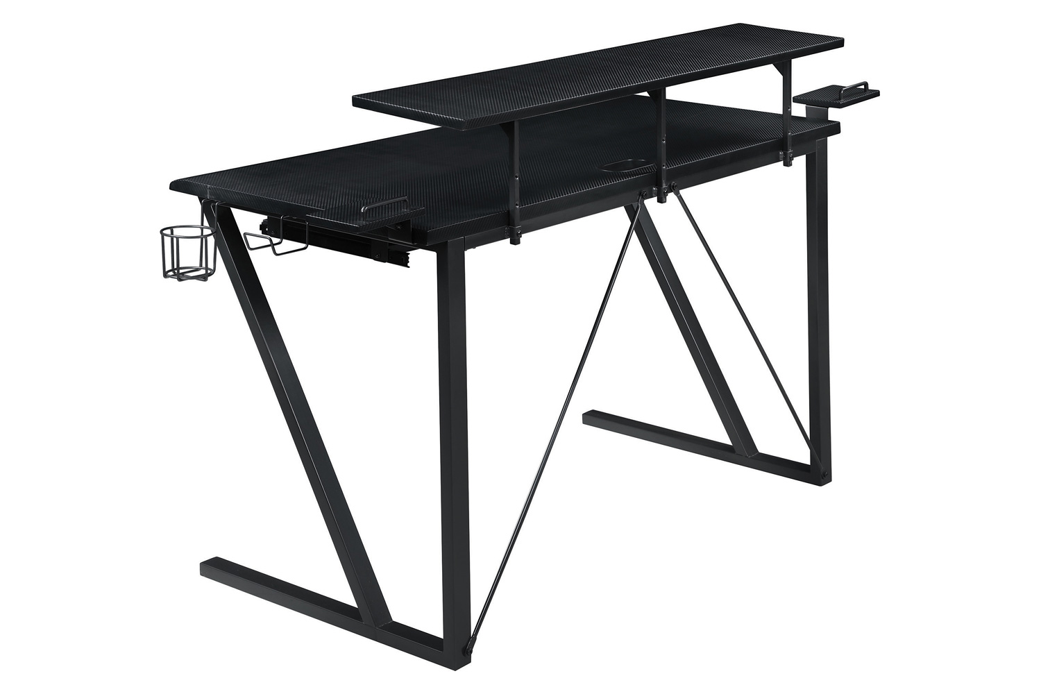 Coaster - Tech Spec Gaming Desk With Cup Holder in Gunmetal