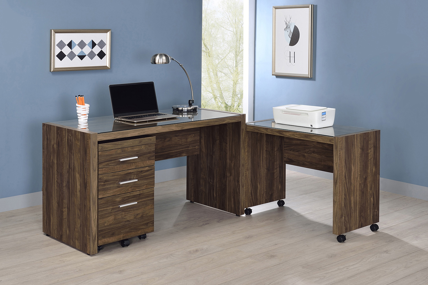 Coaster Luetta 48-Inch Rectangular Writing Desk - Aged Walnut