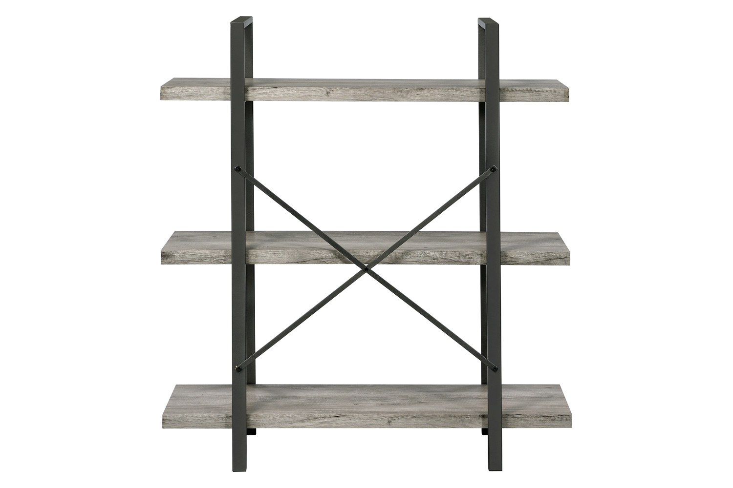 Coaster Cole 3-Shelf Bookcase - Gray Driftwood/Gunmetal