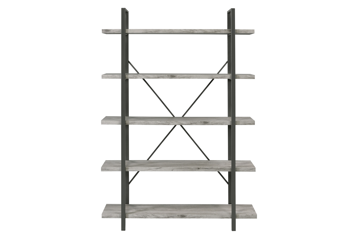 Coaster Cole 5-Shelf Bookcase - Gray Driftwood/Gunmetal