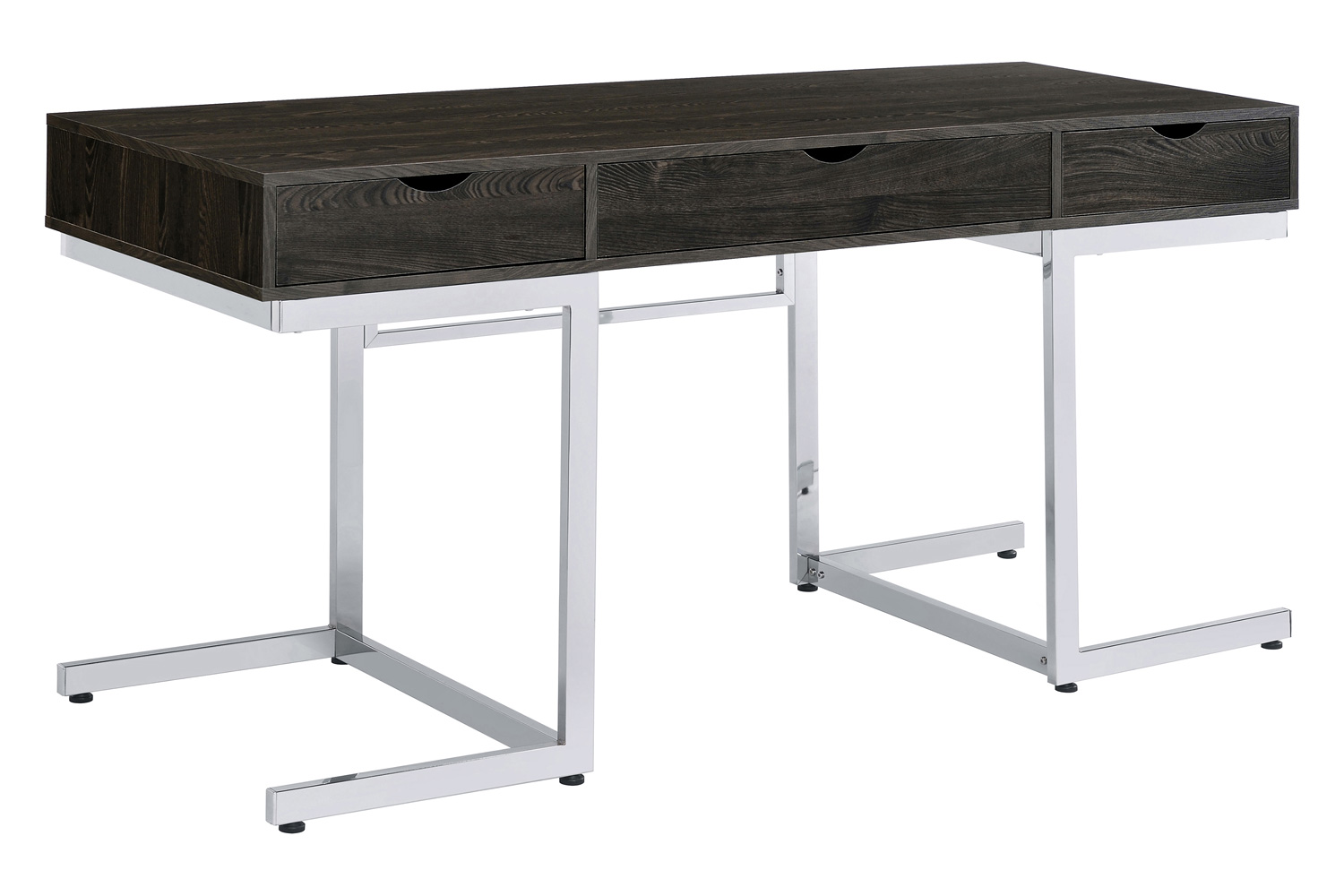 Coaster - Noorvik 3-Drawer Writing Desk in Dark Oak/Chrome