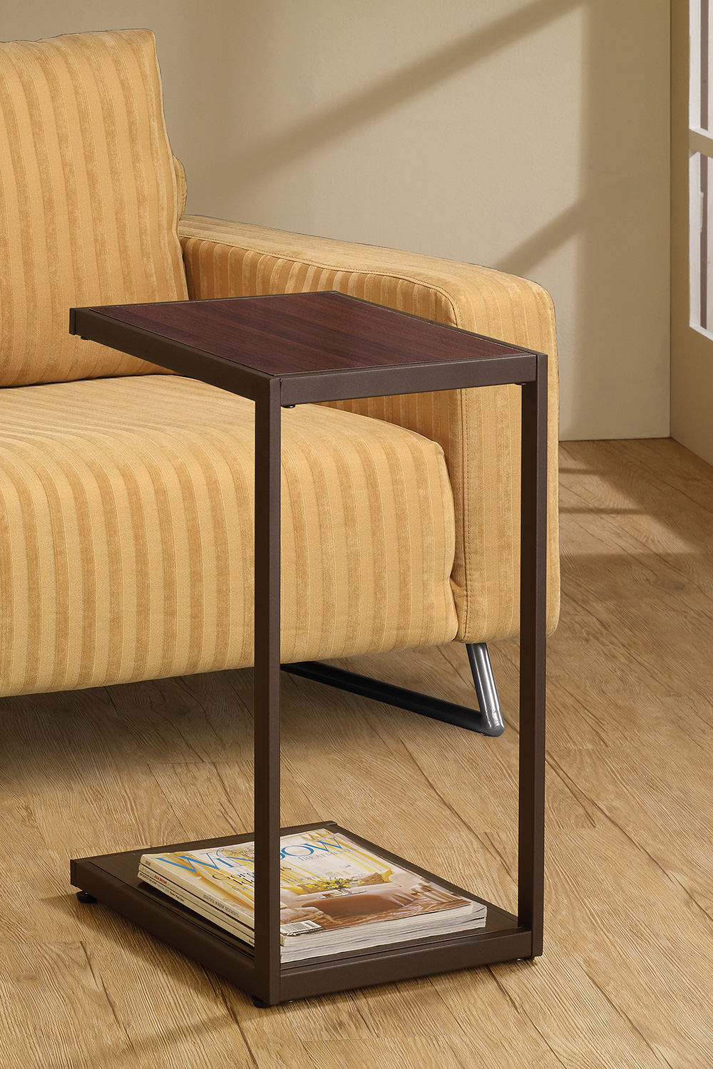 Coaster - Rectangular Accent Table With Bottom Shelf in Brown