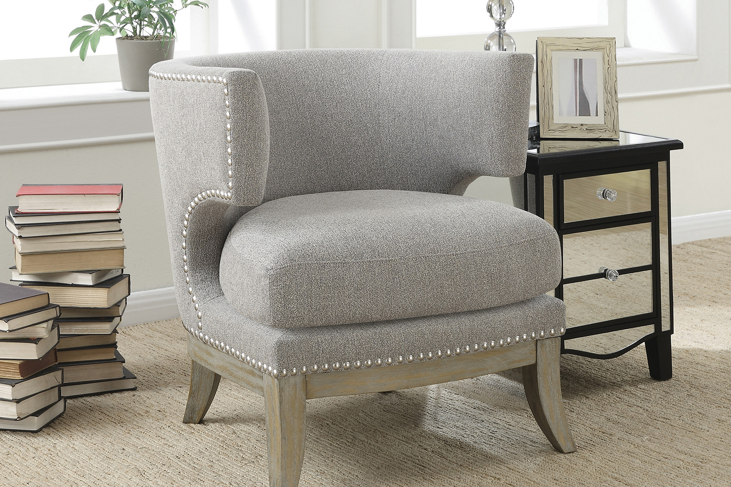 Coaster™ Barrel Back Accent Chair - Gray/Weathered Gray