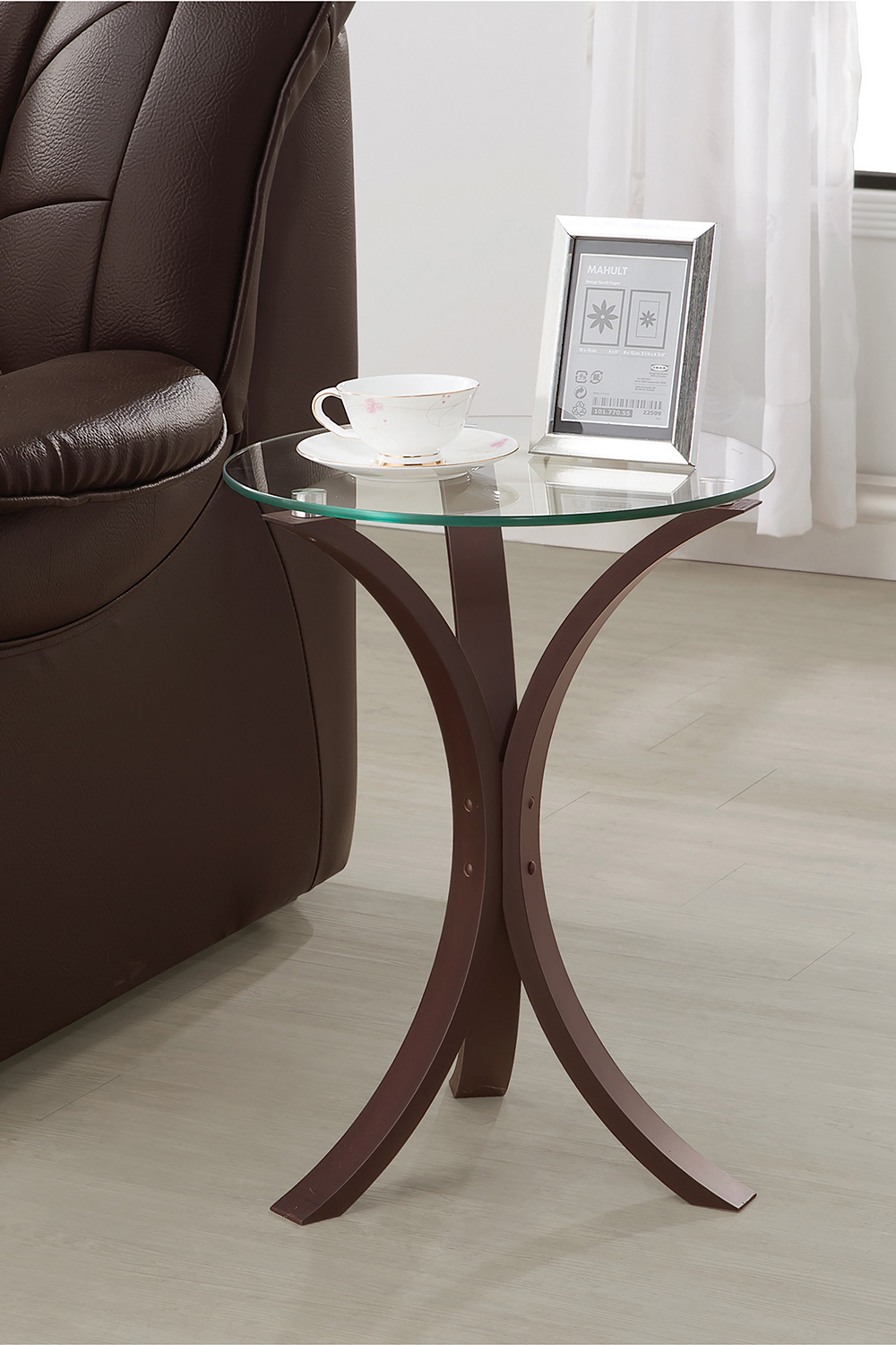 Coaster - Round Accent Table in Cappuccino