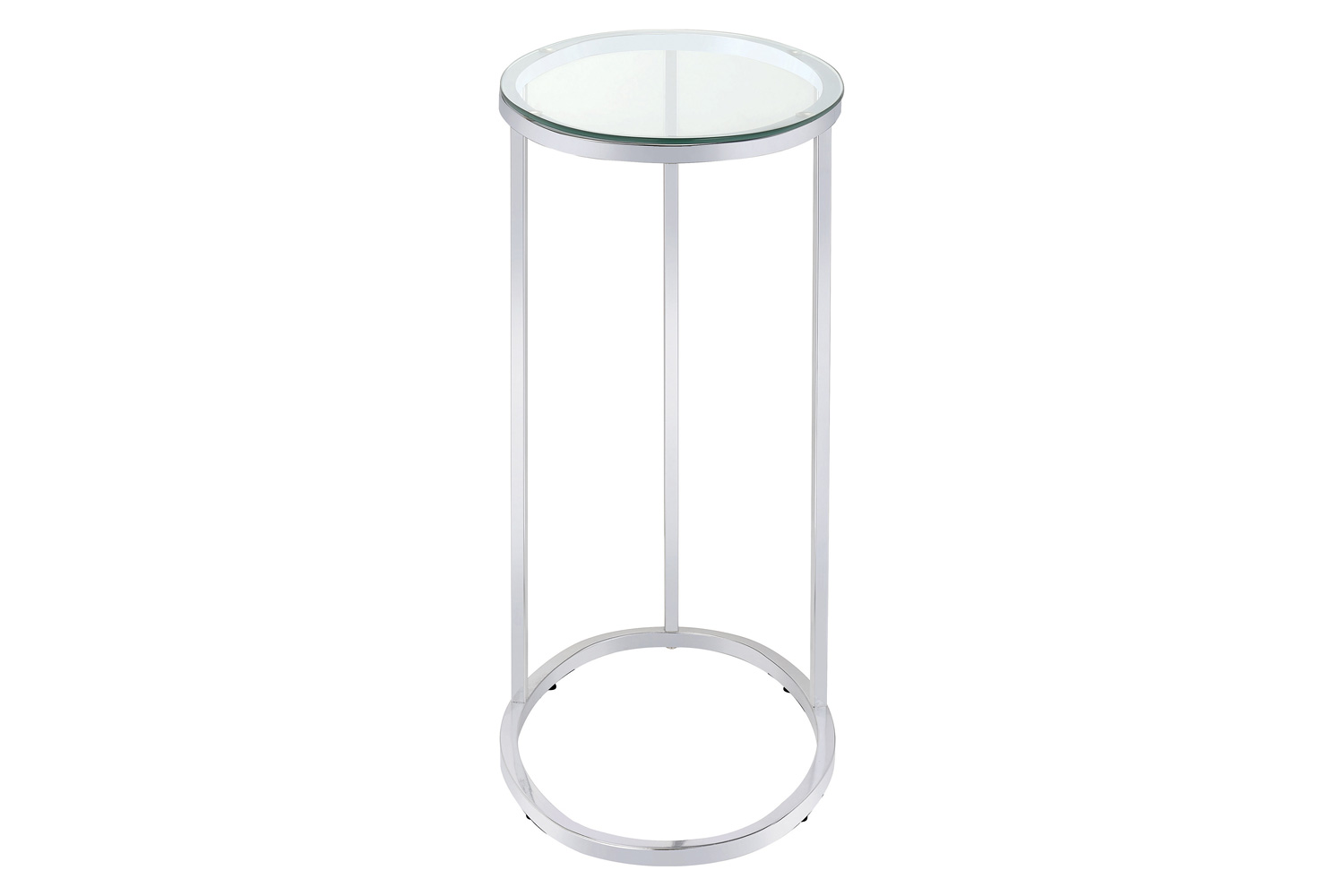 Coaster - Oval Snack Table in Chrome/Clear