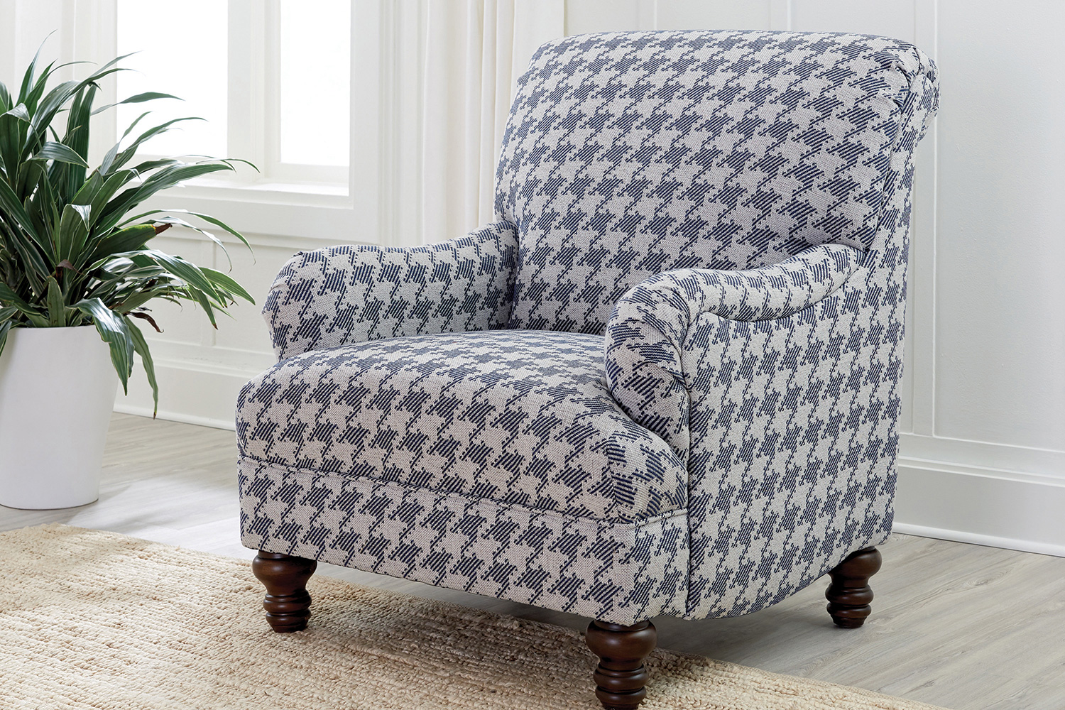 Coaster™ Glenn Recessed Arms Accent Chair - Blue