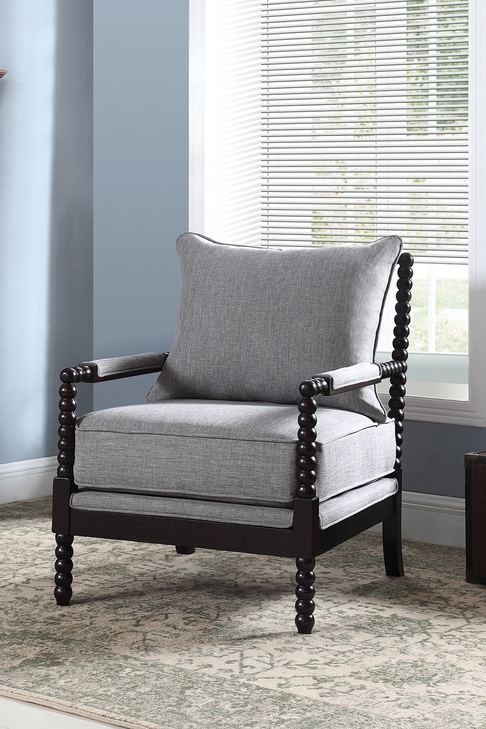 Coaster™ Cushion Back Accent Chair - Gray/Black