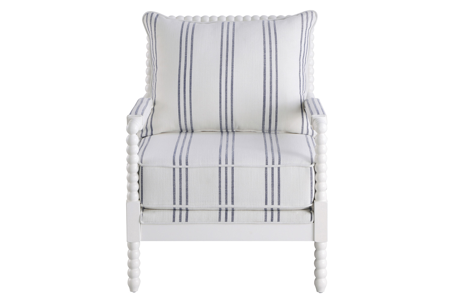 Coaster™ Upholstered Accent Chair With Spindle Accent - White/Navy