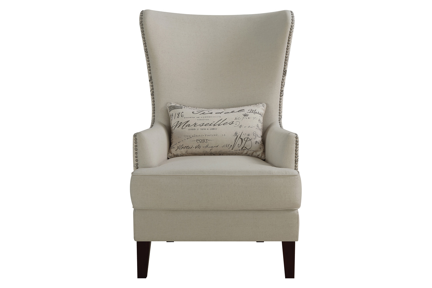 Coaster™ Curved Arm High Back Accent Chair - Cream