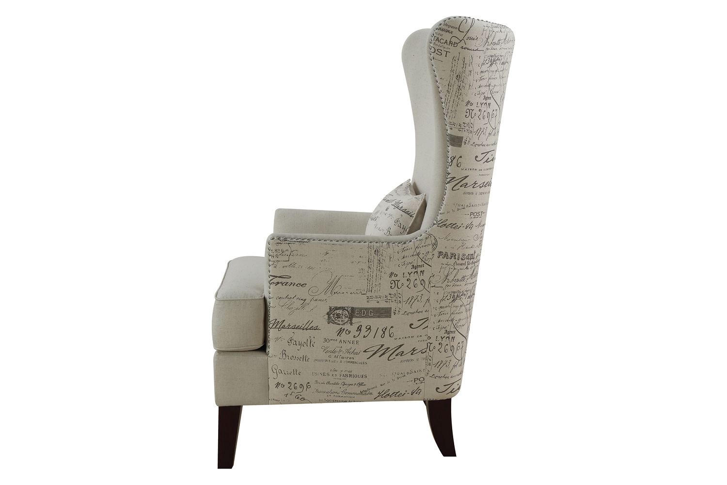 Coaster™ Curved Arm High Back Accent Chair - Cream