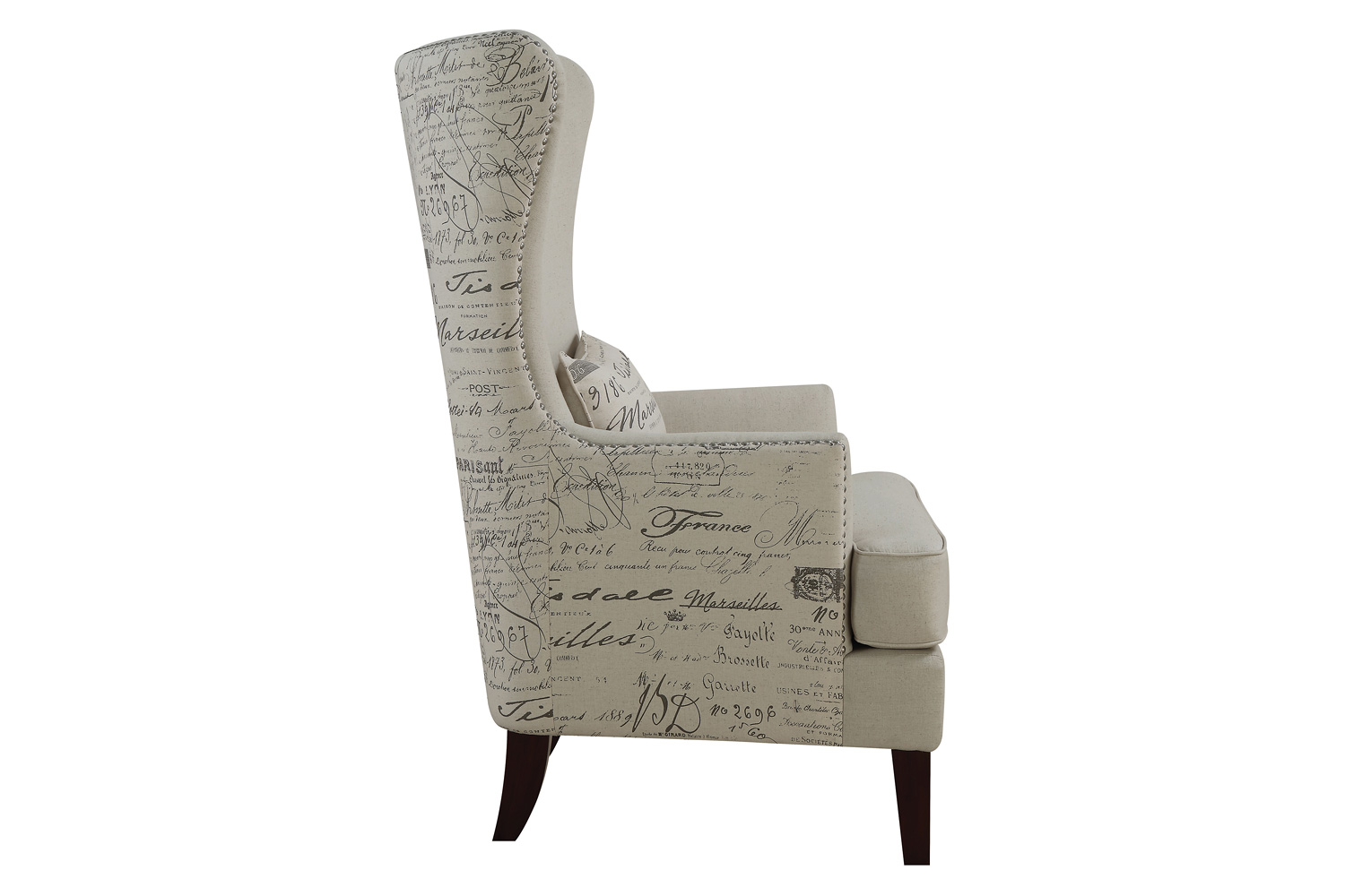 Coaster™ Curved Arm High Back Accent Chair - Cream