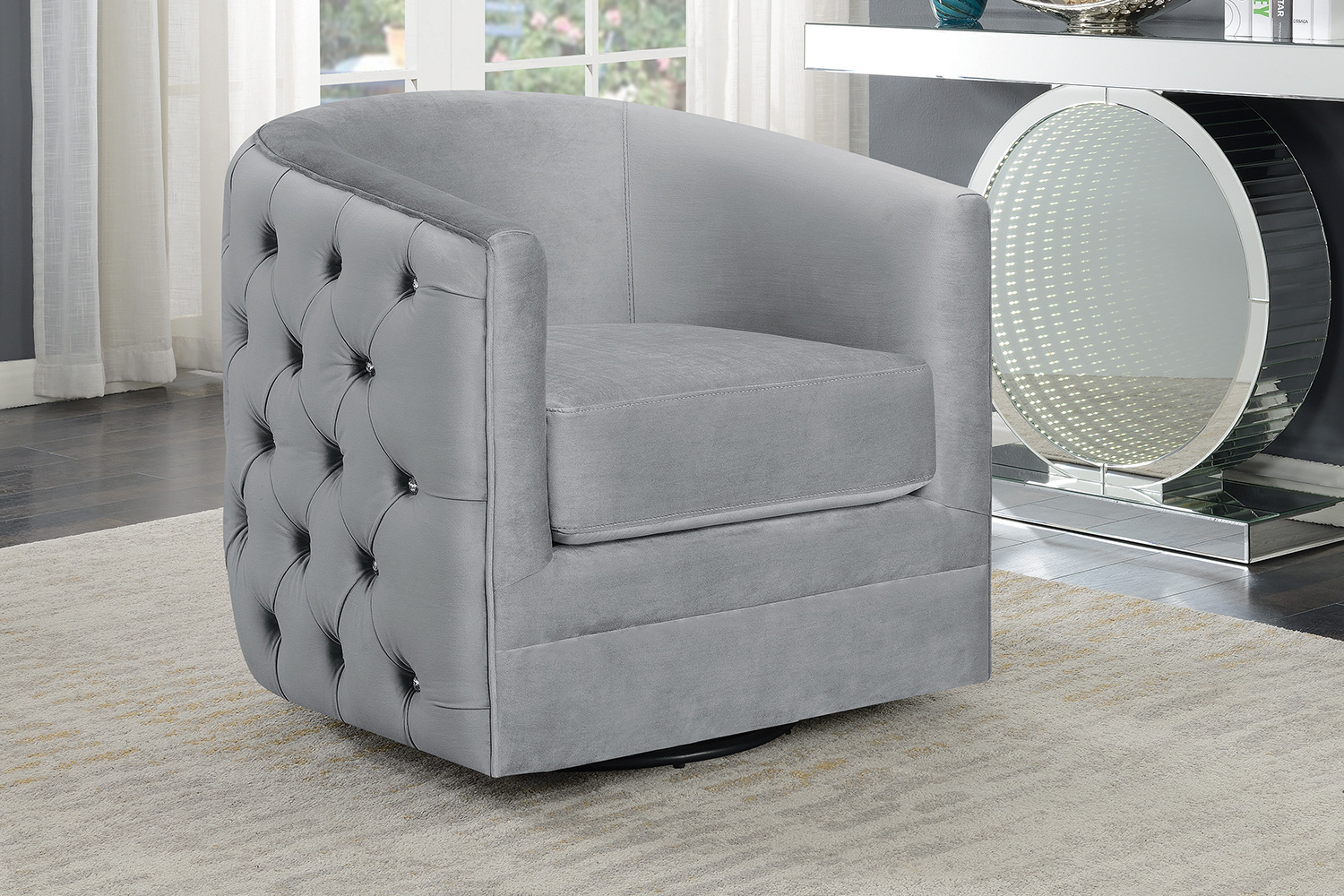 Coaster™ Upholstered Swivel Accent Chair - Gray