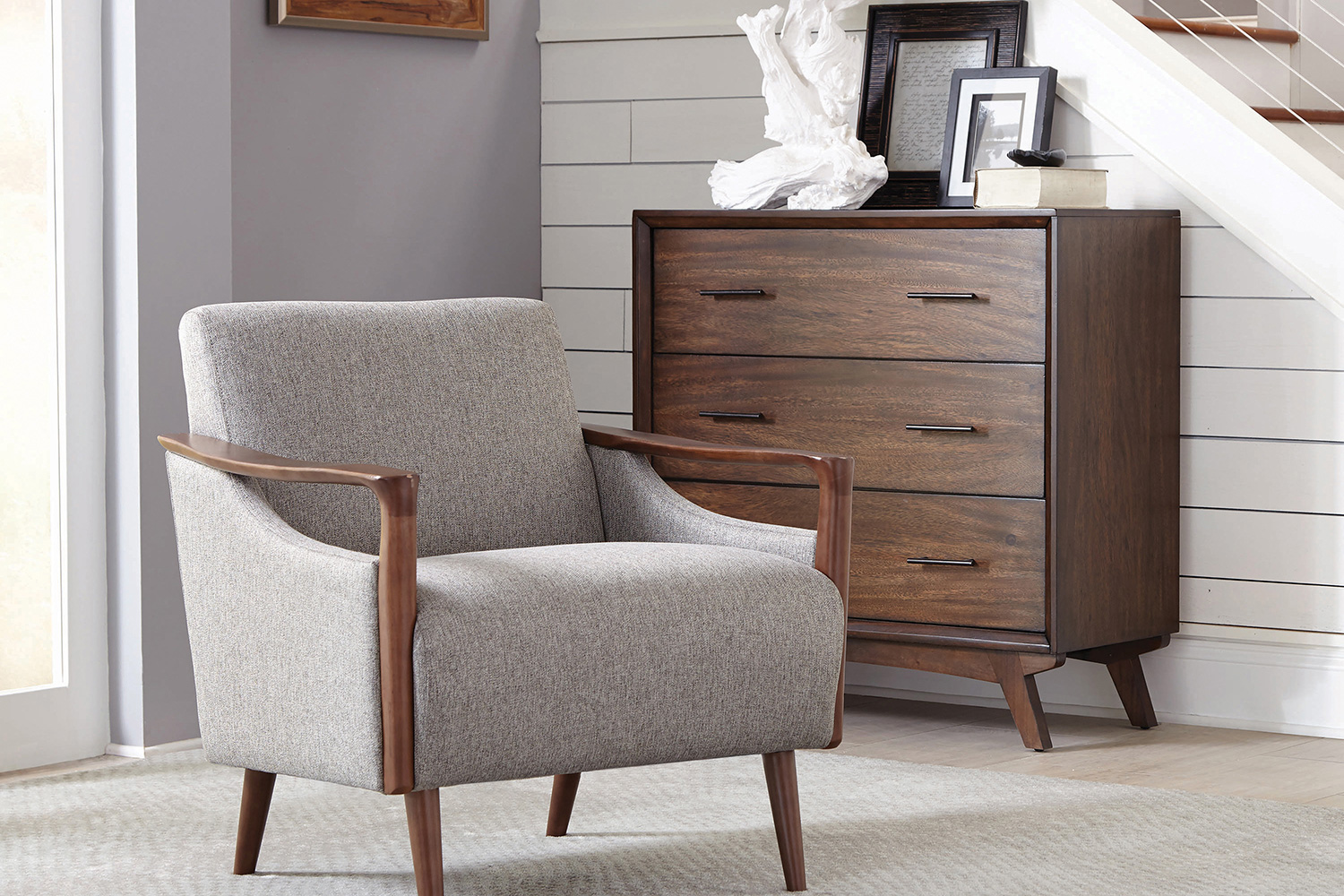 Coaster™ Upholstered Accent Chair - Gray/Brown